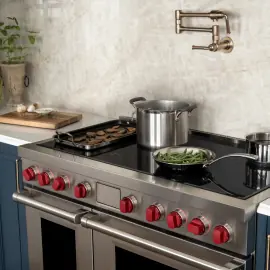 a Wolf appliance in a home kitchen